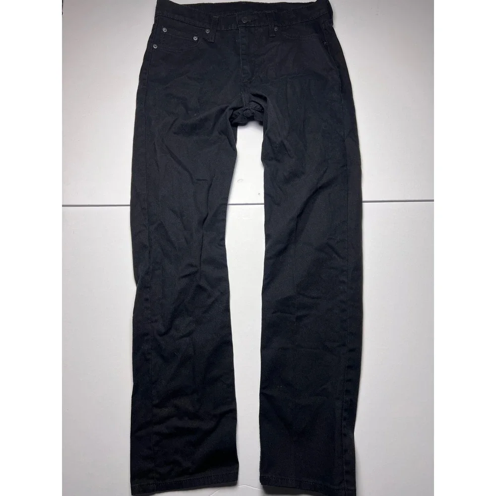 Levis 513 Slim Straight Jeans Mens 32x32 Black Denim Casual Pants 08513-0124